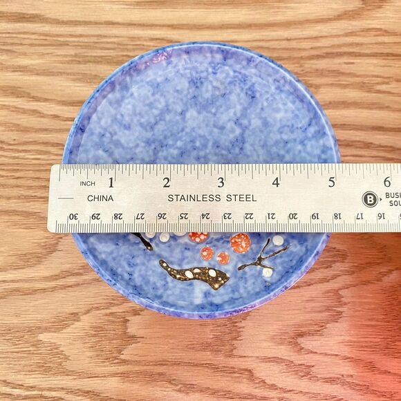 Asian bowl hand painted flowers footed bowl Japanese style. - Picture 6 of 10